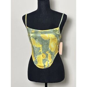 Bustier Corset Top Micas Women's Top Green Yellow Size M Top